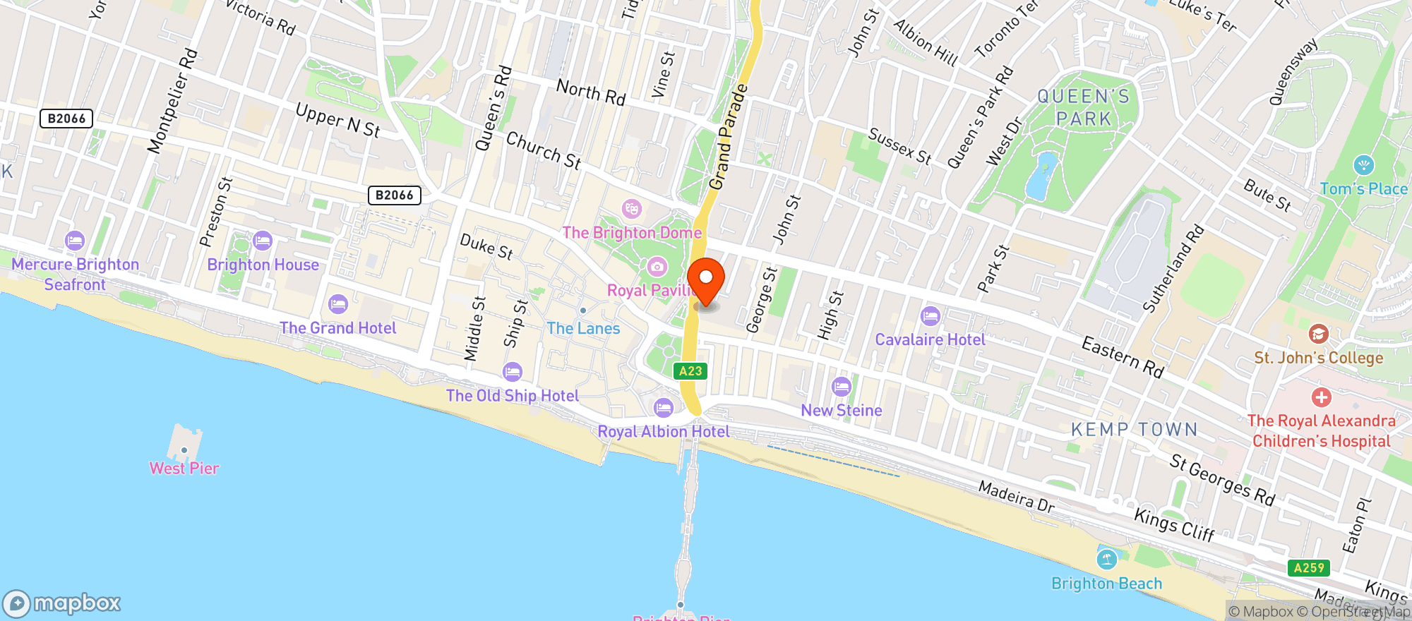 Map showing Shoreline Stores