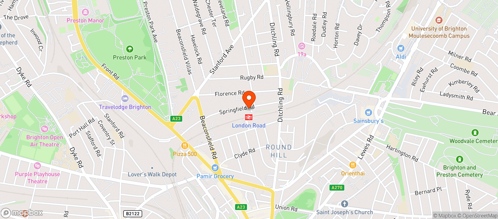 Map showing The Open House