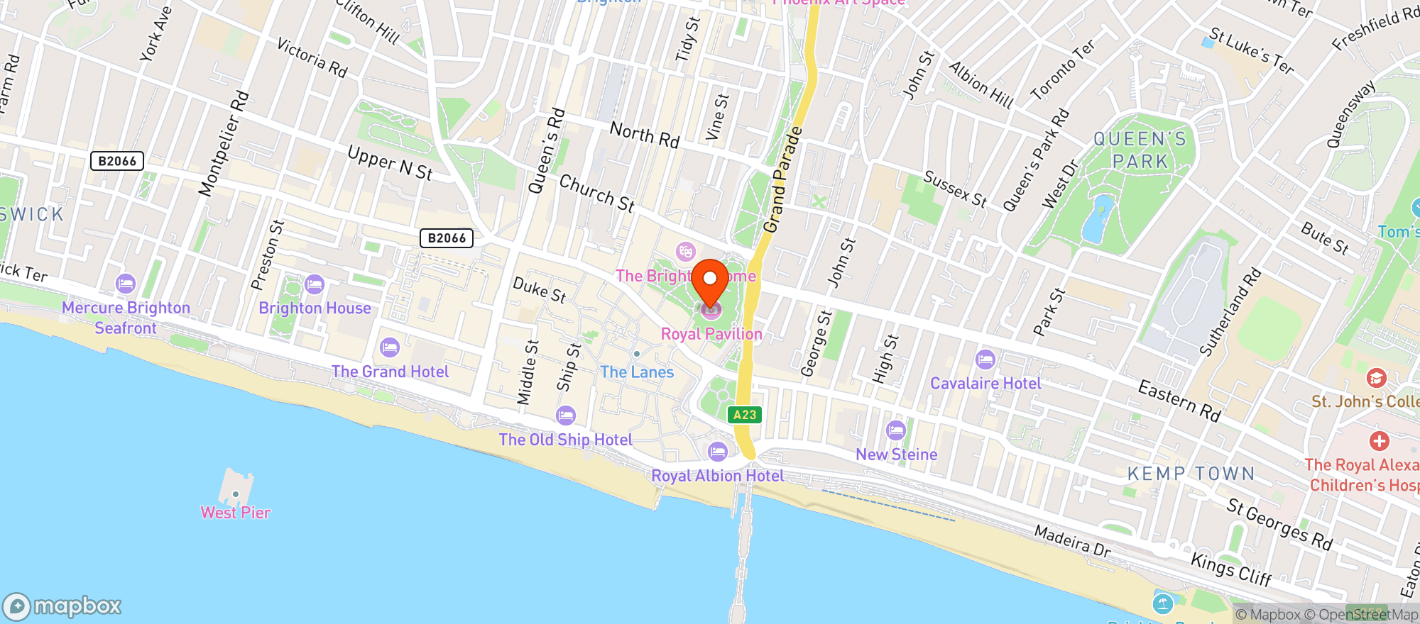 Map showing T @ Hove