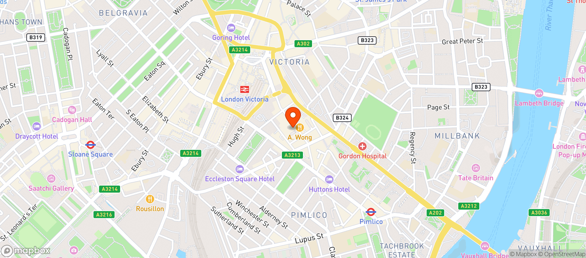 Map showing Sainsburys Pimlico