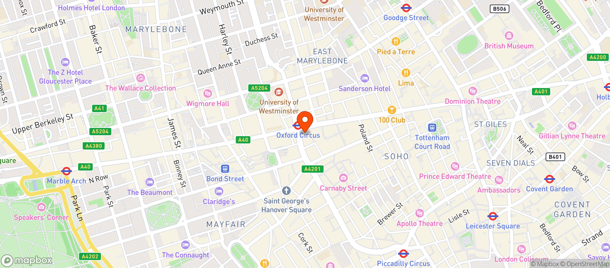 Map showing Argyll Arms
