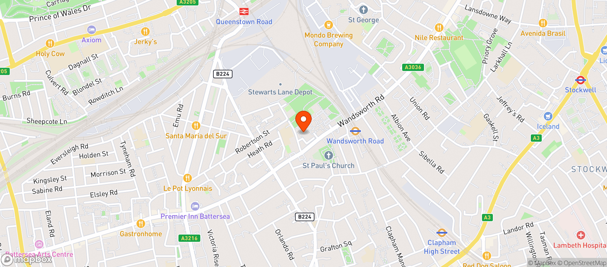 Map showing Brunswick House