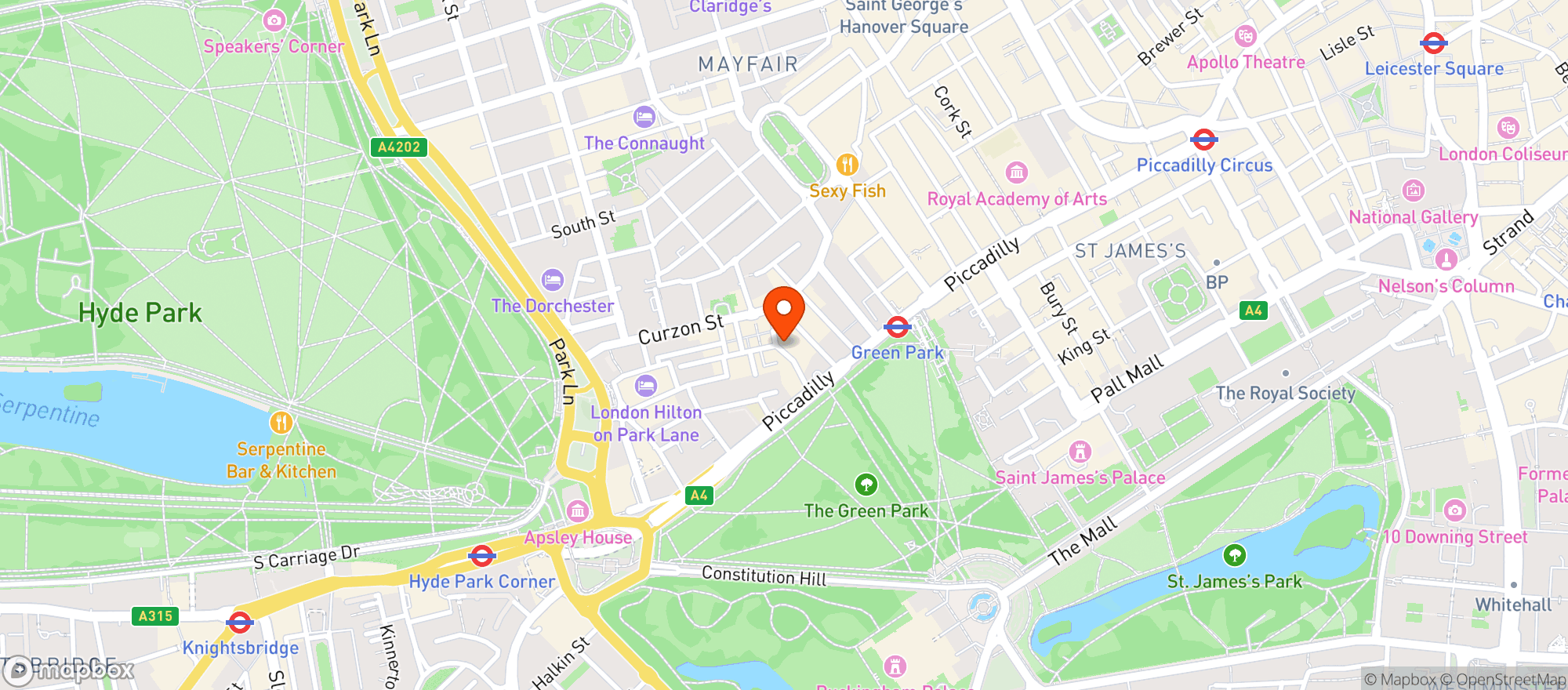 Map showing Kings Arms