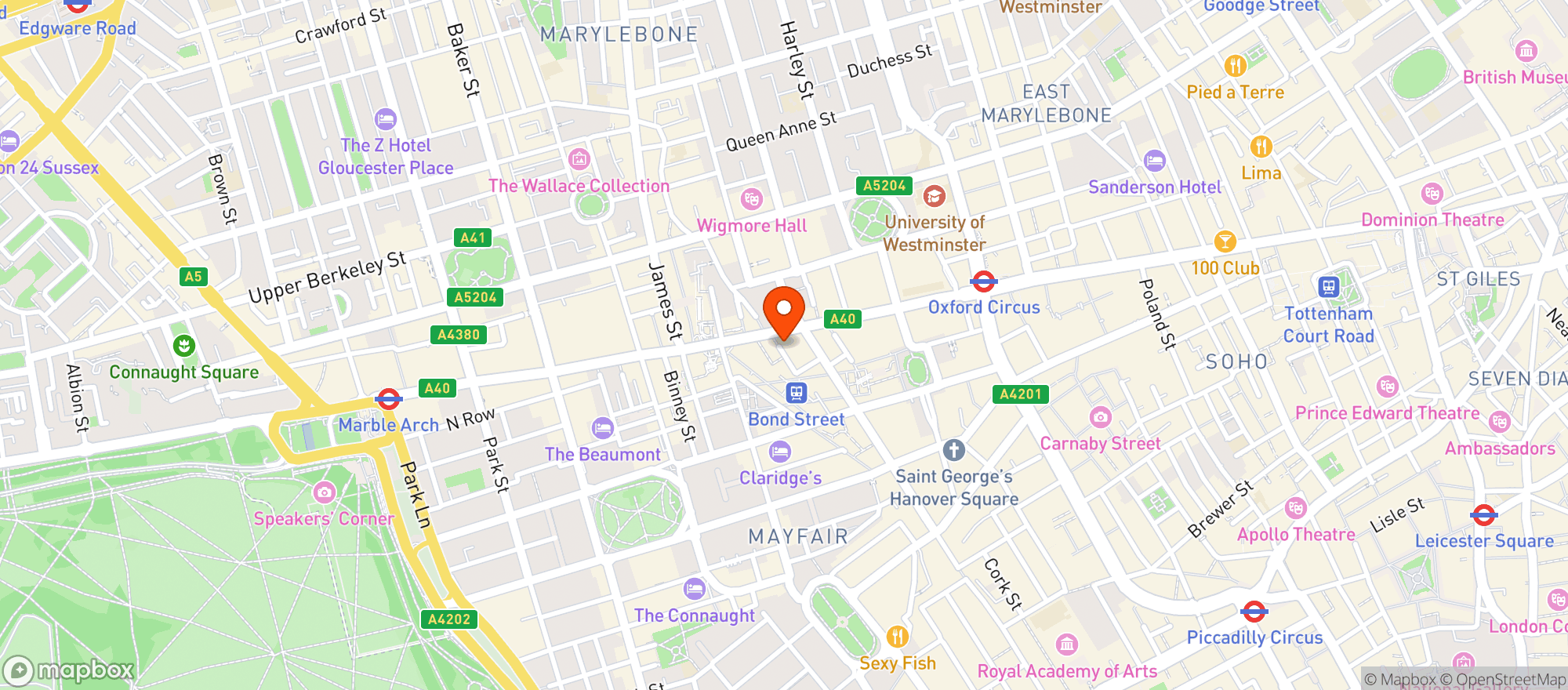Map showing Spread Eagle (mayfair)