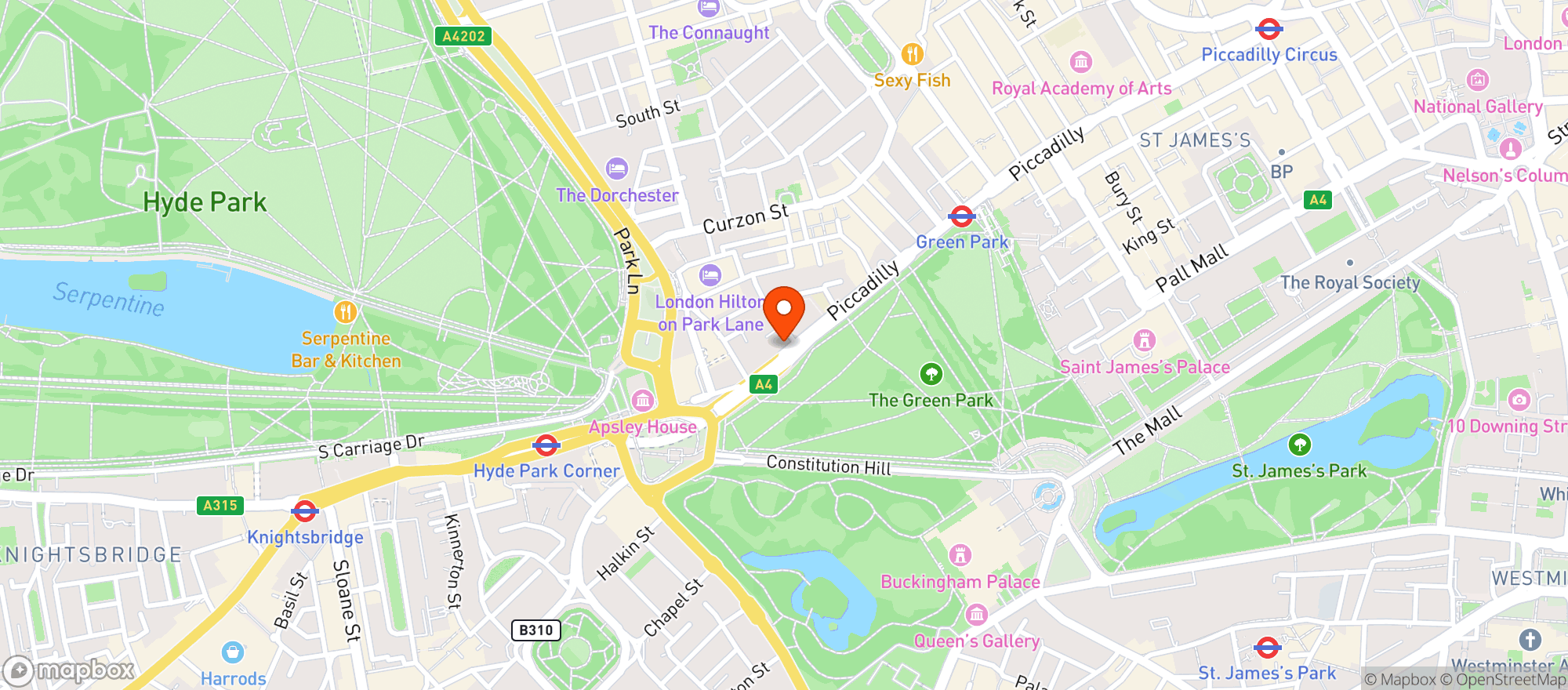 Map showing Coya Mayfair