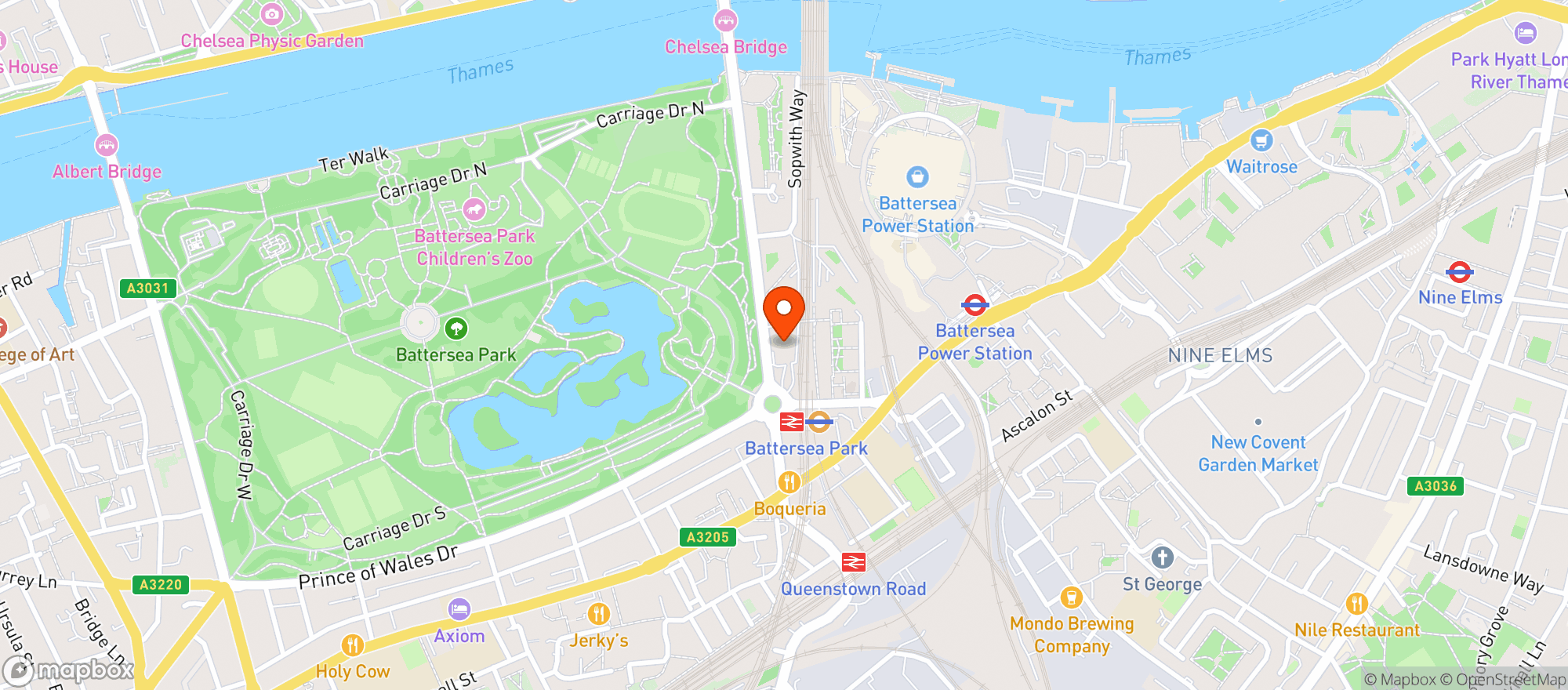 Map showing Majestic Battersea