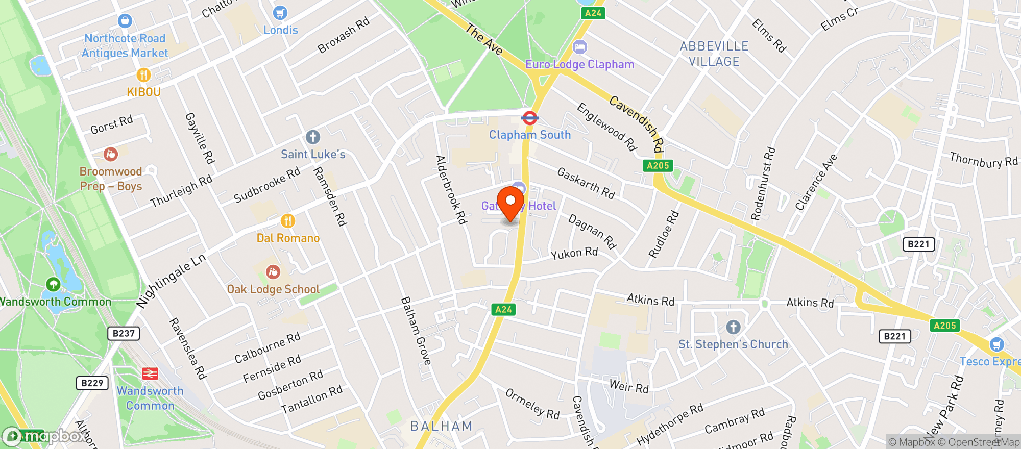 Map showing Majestic Clapham