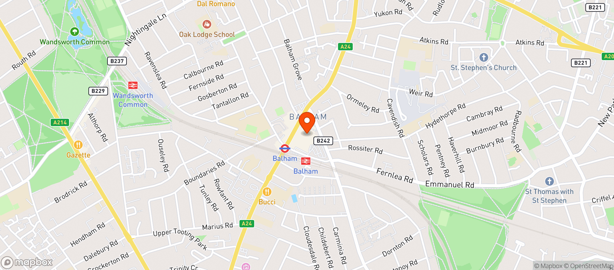 Map showing Sainsburys Balham