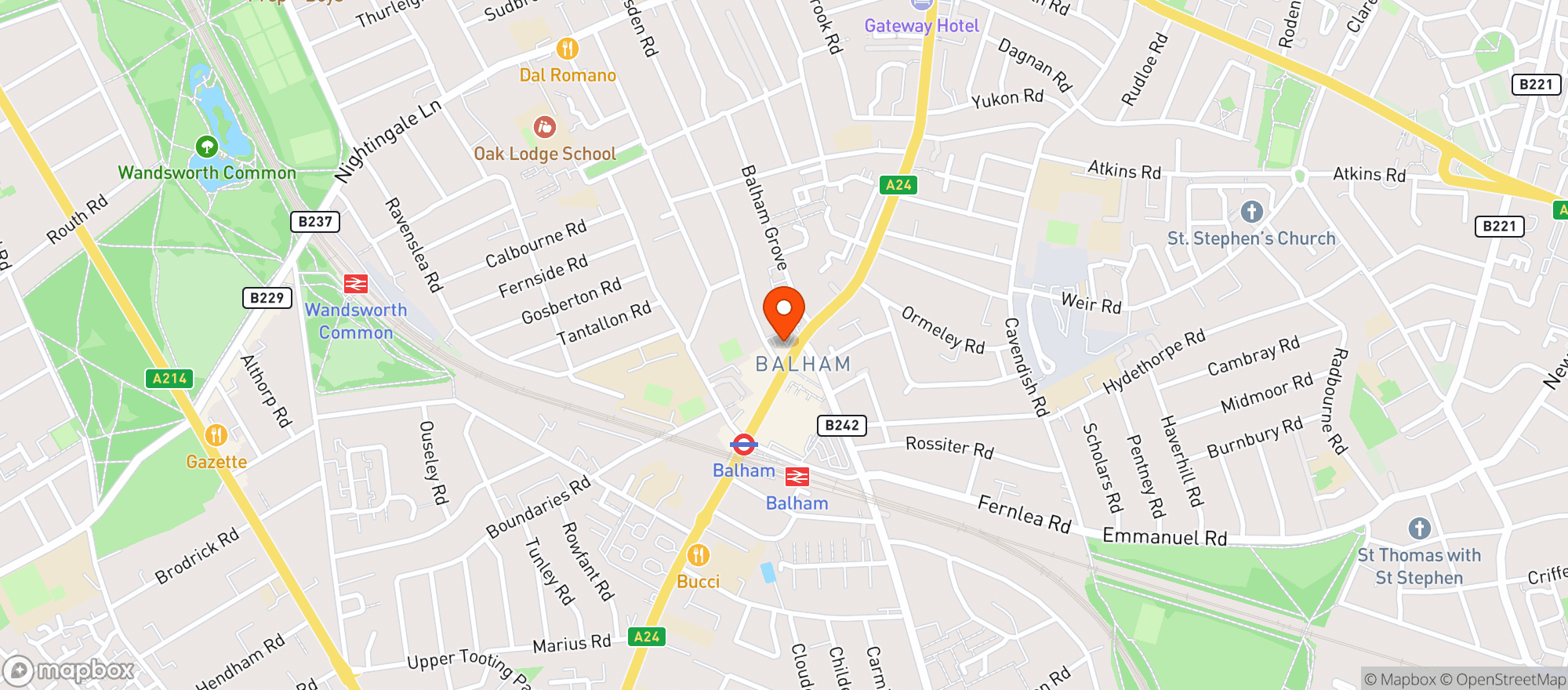 Map showing Waitrose Balham