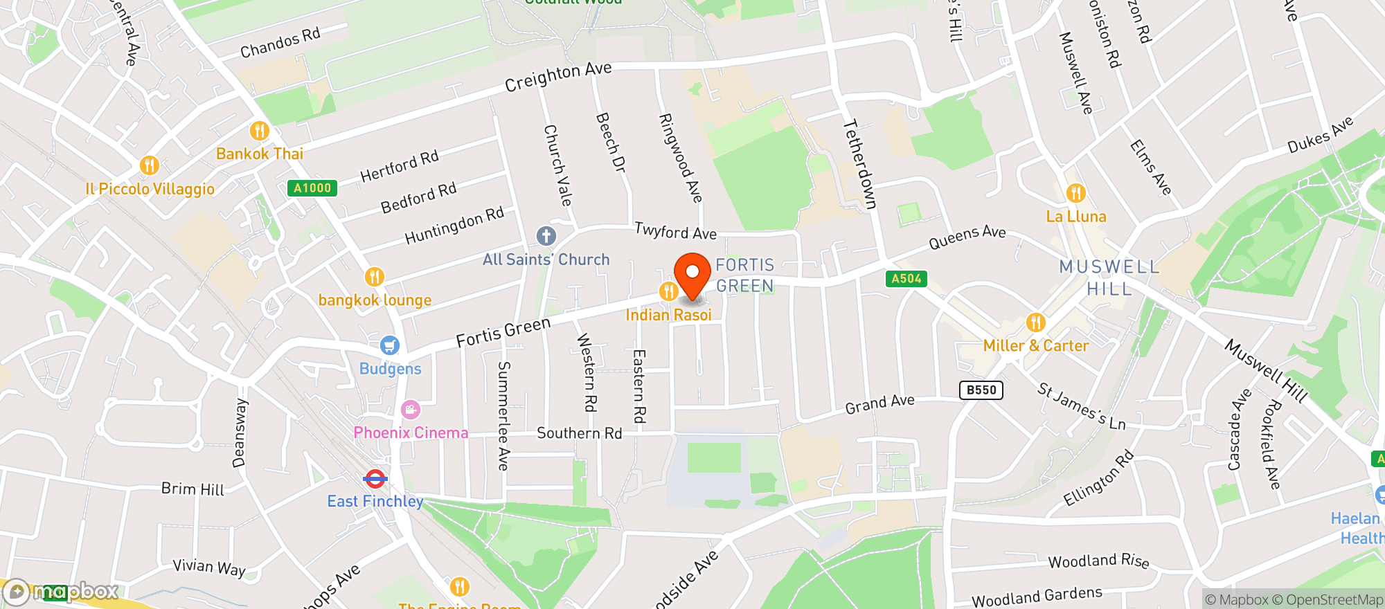 Map showing Majestic Muswell Hill