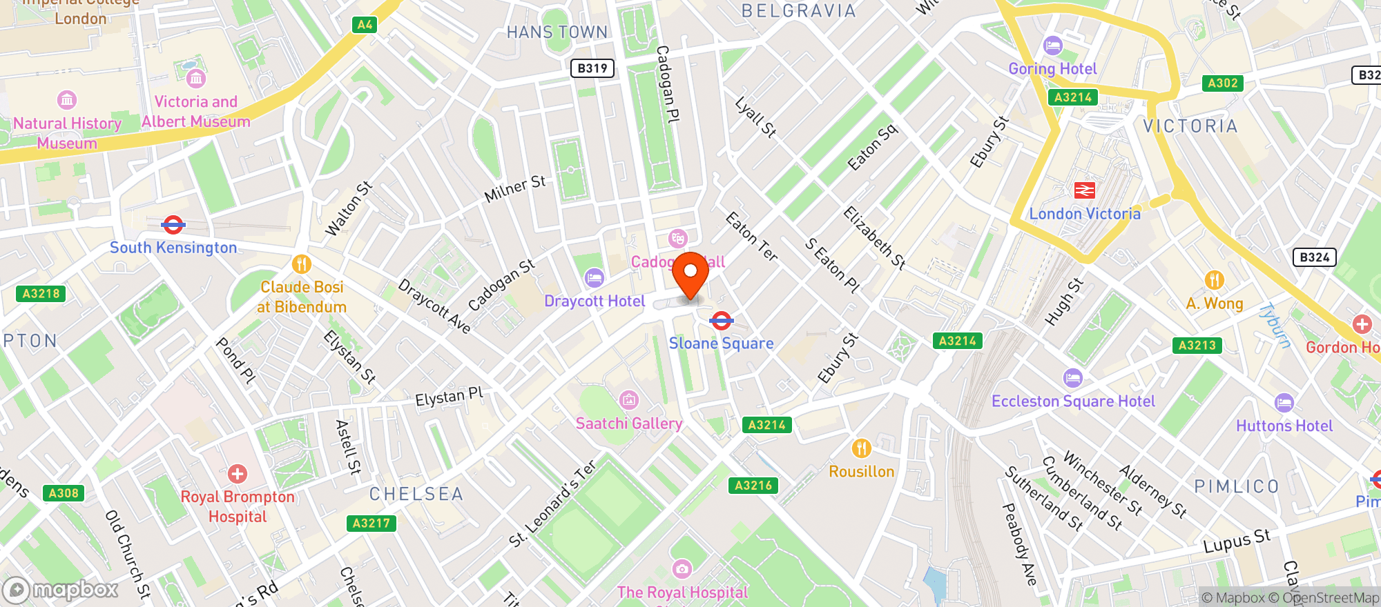 Map showing Royal Court Cafe Bar