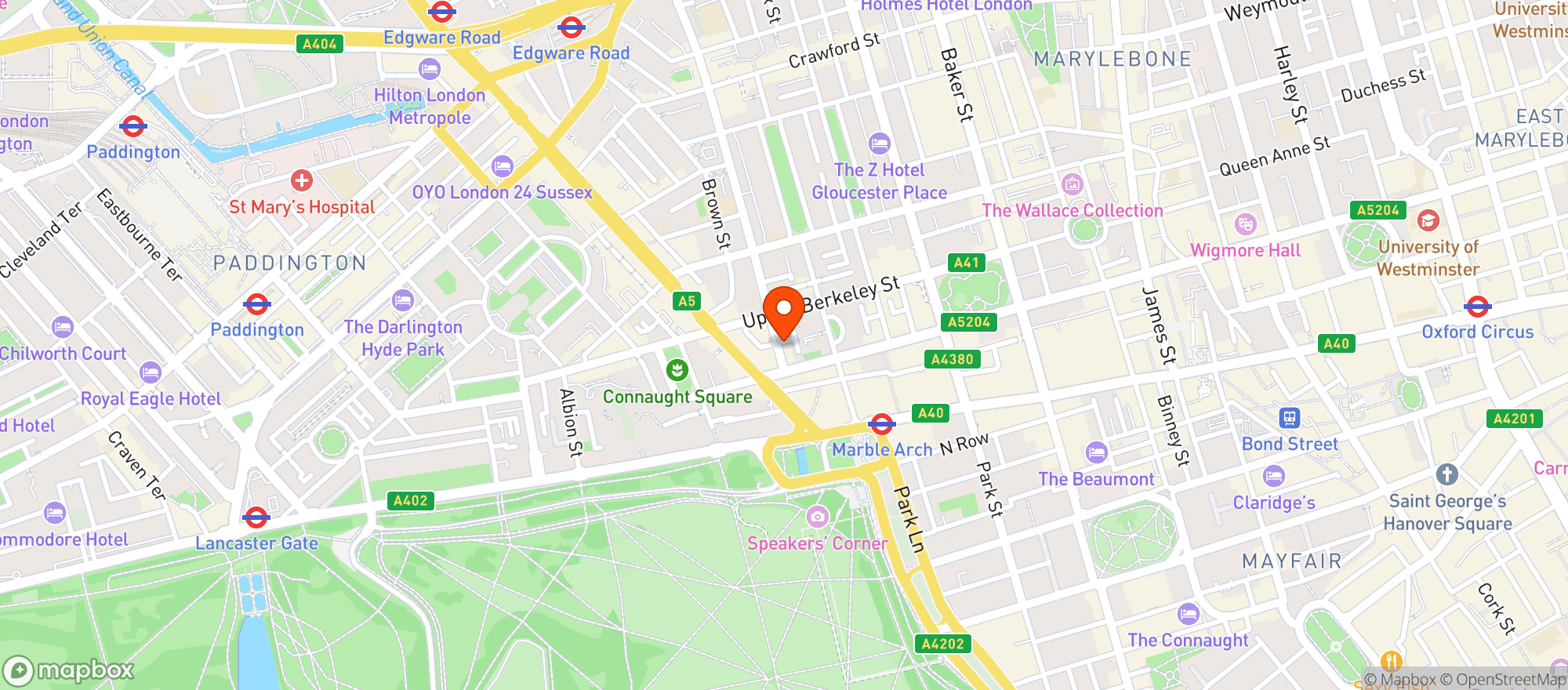 Map showing The Carpenters Arms