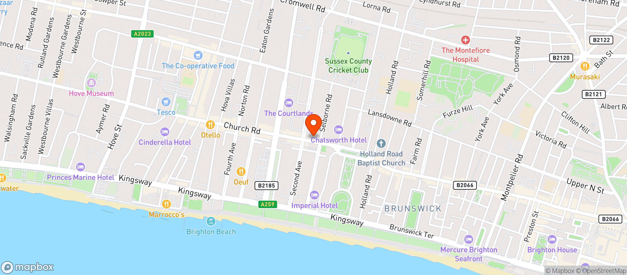 Map showing Bison Beer Crafthouse Hove
