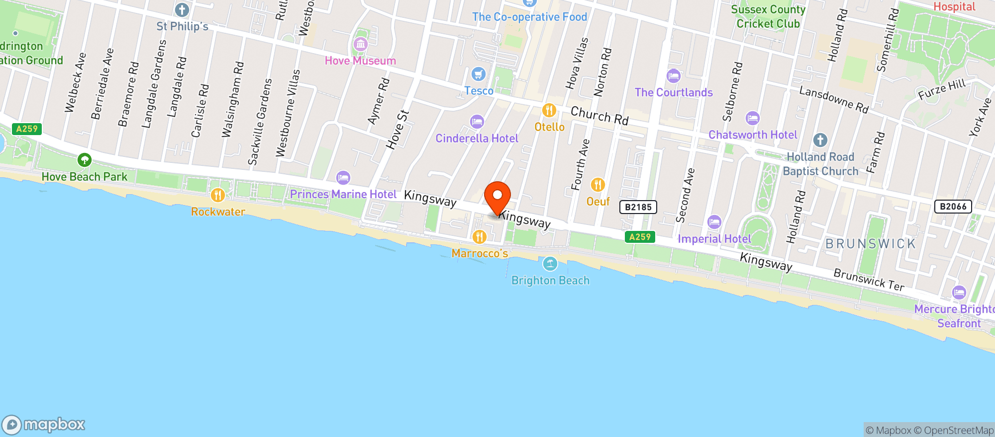 Map showing Kernel Of Hove