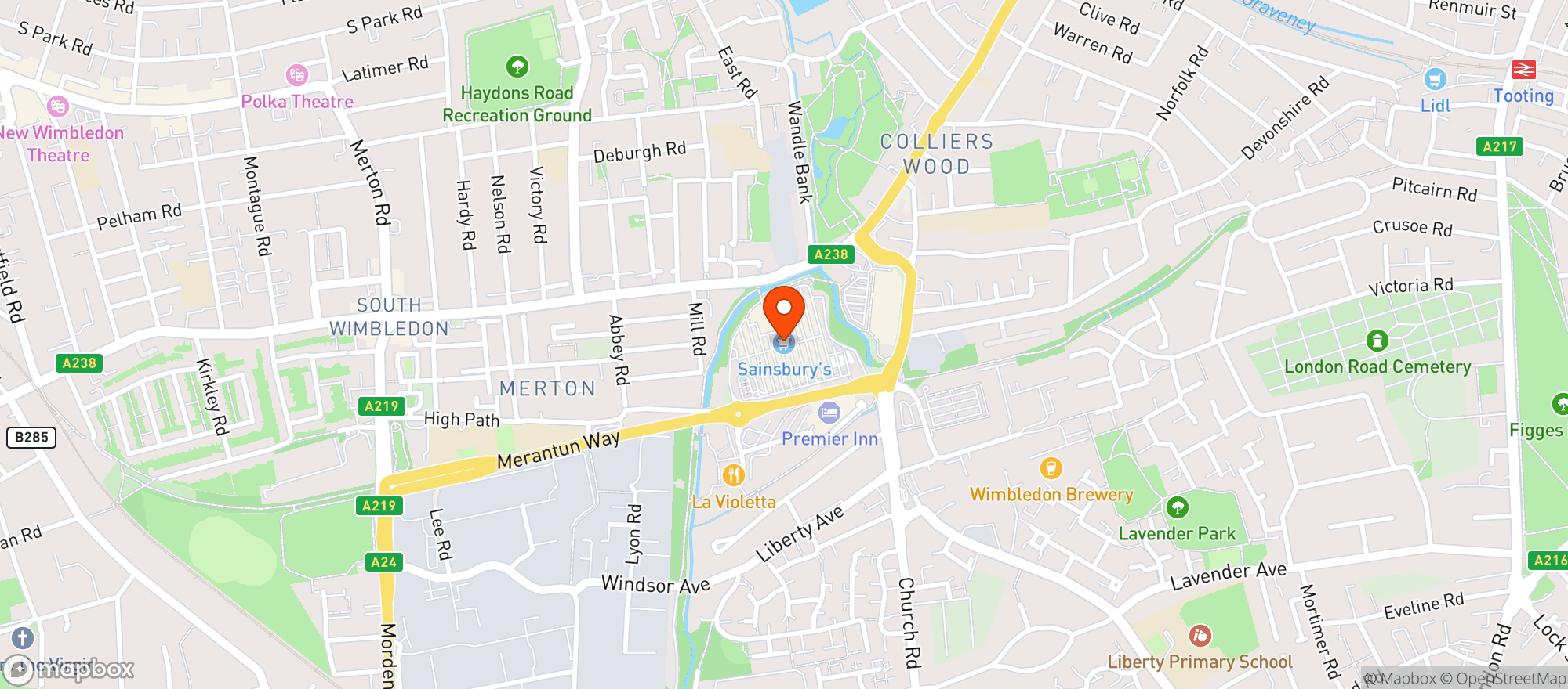 Map showing Marks & Spencer