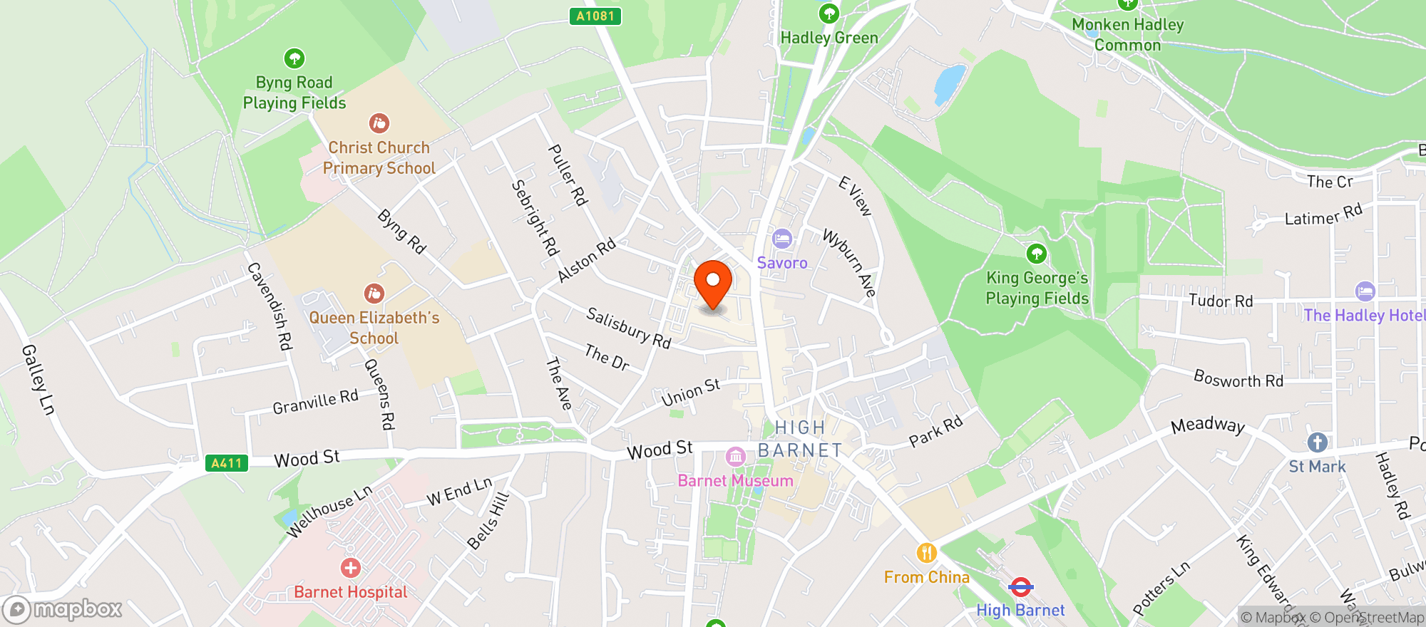 Map showing Waitrose Barnet