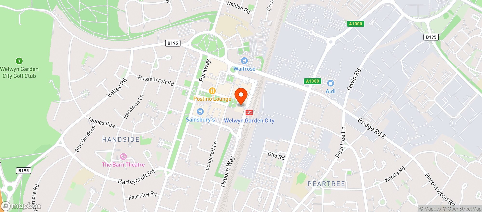 Map showing Waitrose Welwyn Garden City