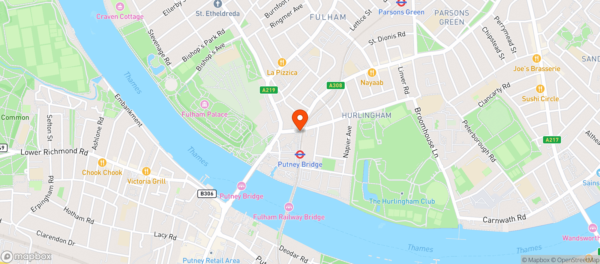 Map showing Majestic Fulham