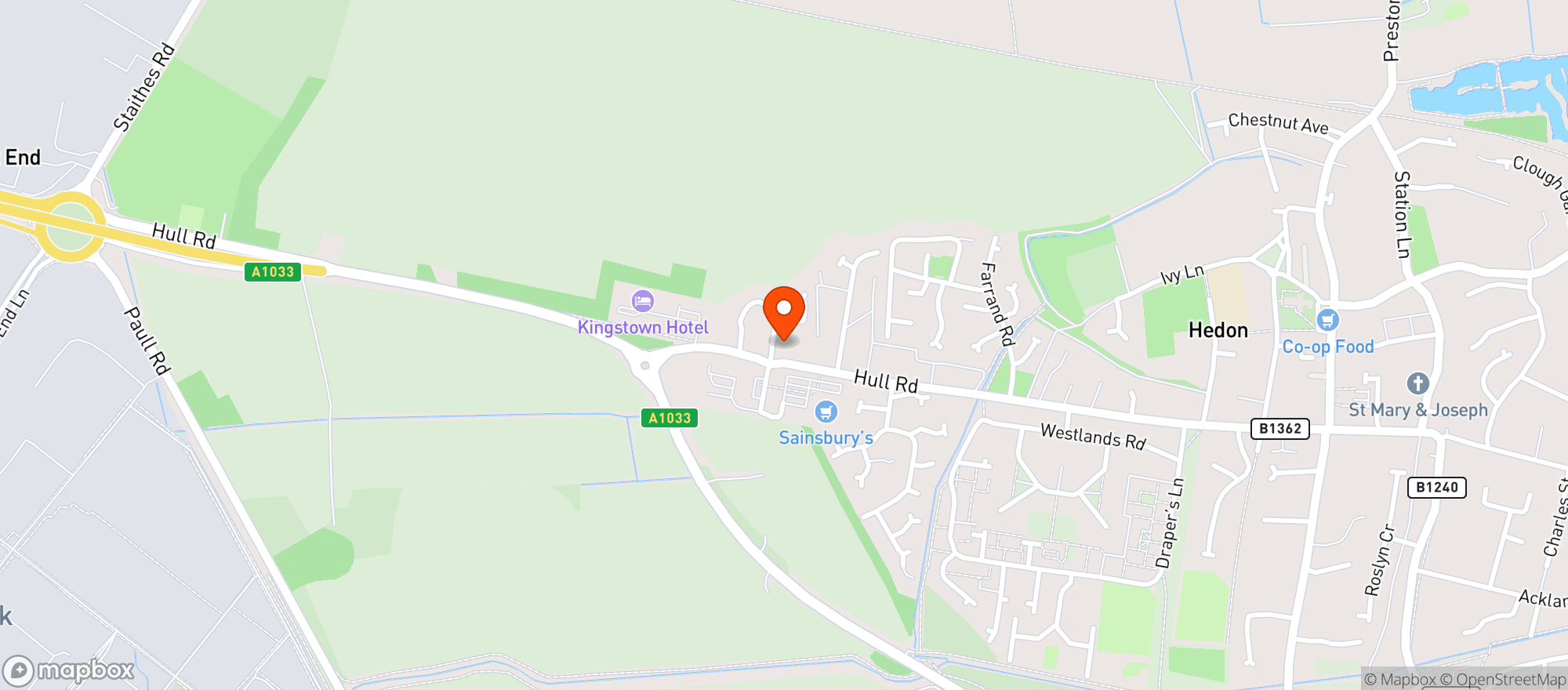 Map showing Sainsburys Hedon