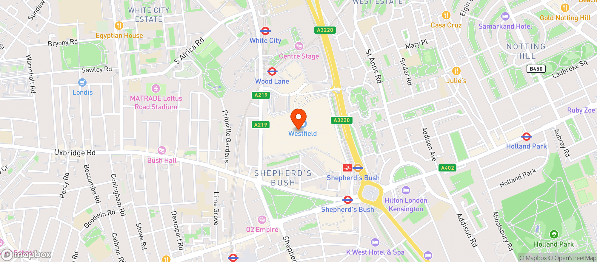 Map showing Waitrose Westfield London
