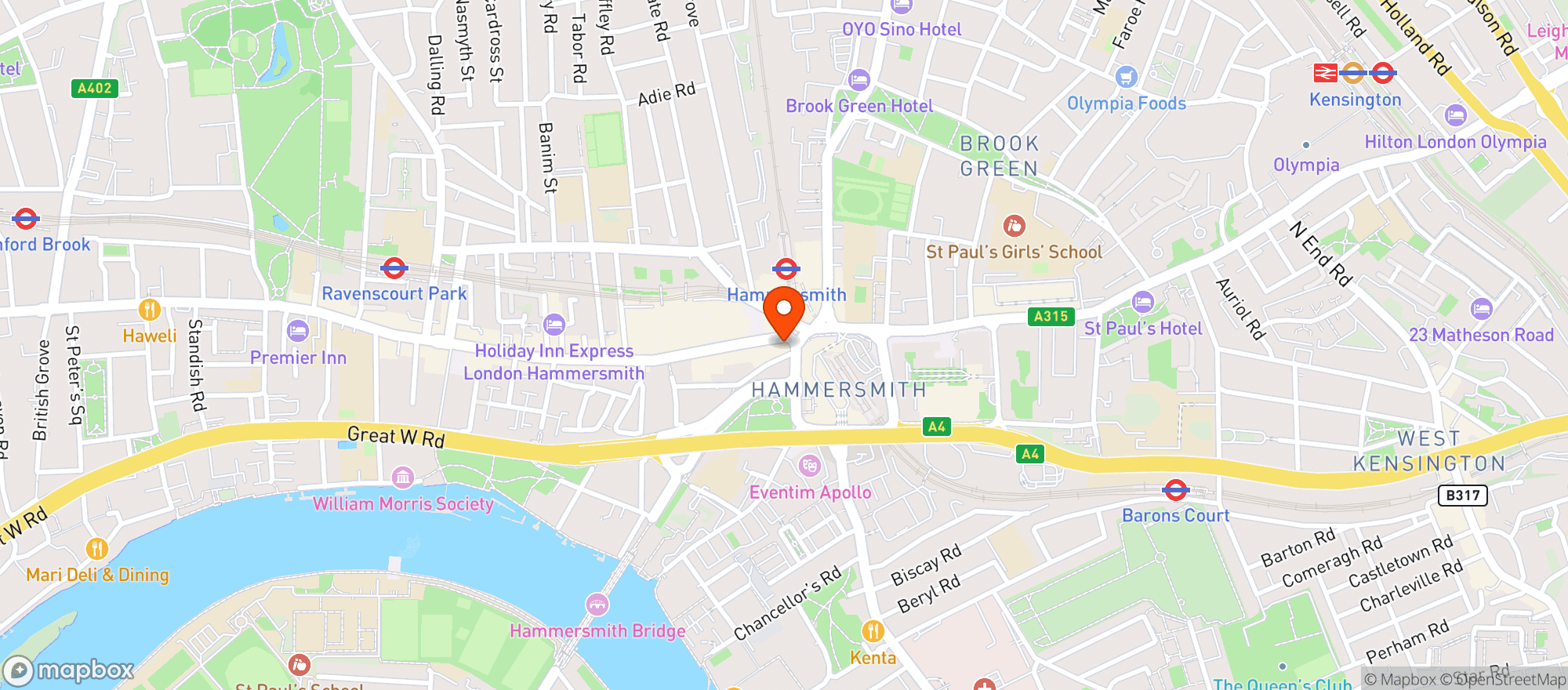 Map showing Sainsburys Kings Mall