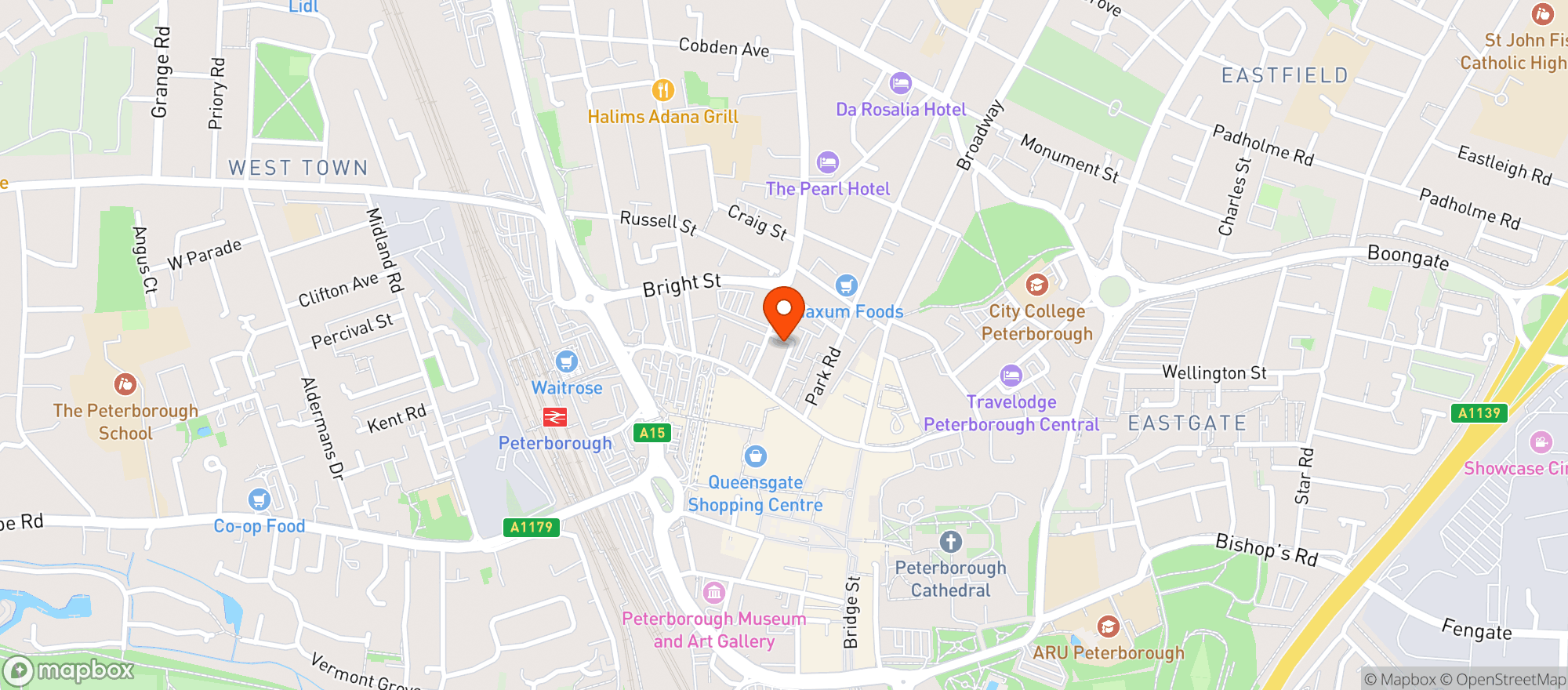 Map showing The Ostrich Inn