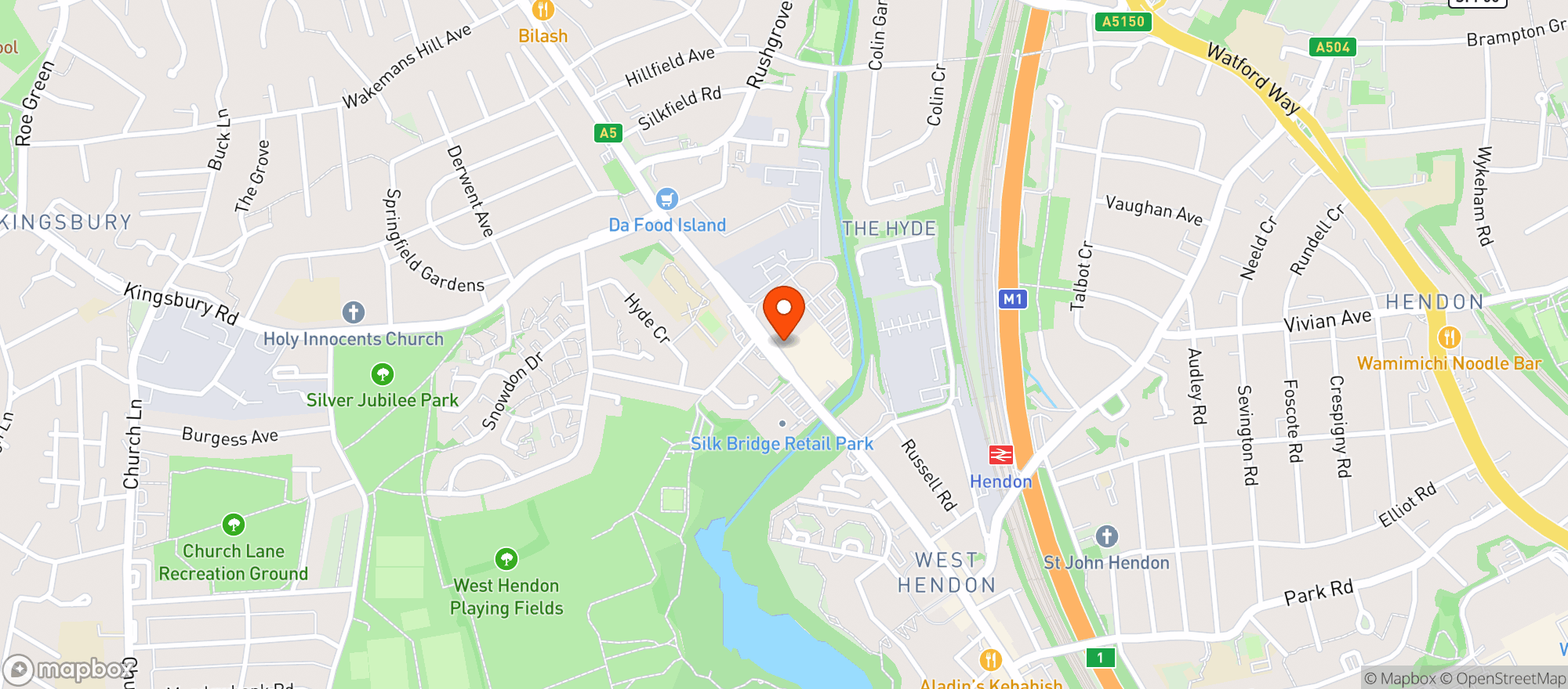 Map showing Sainsburys Hendon