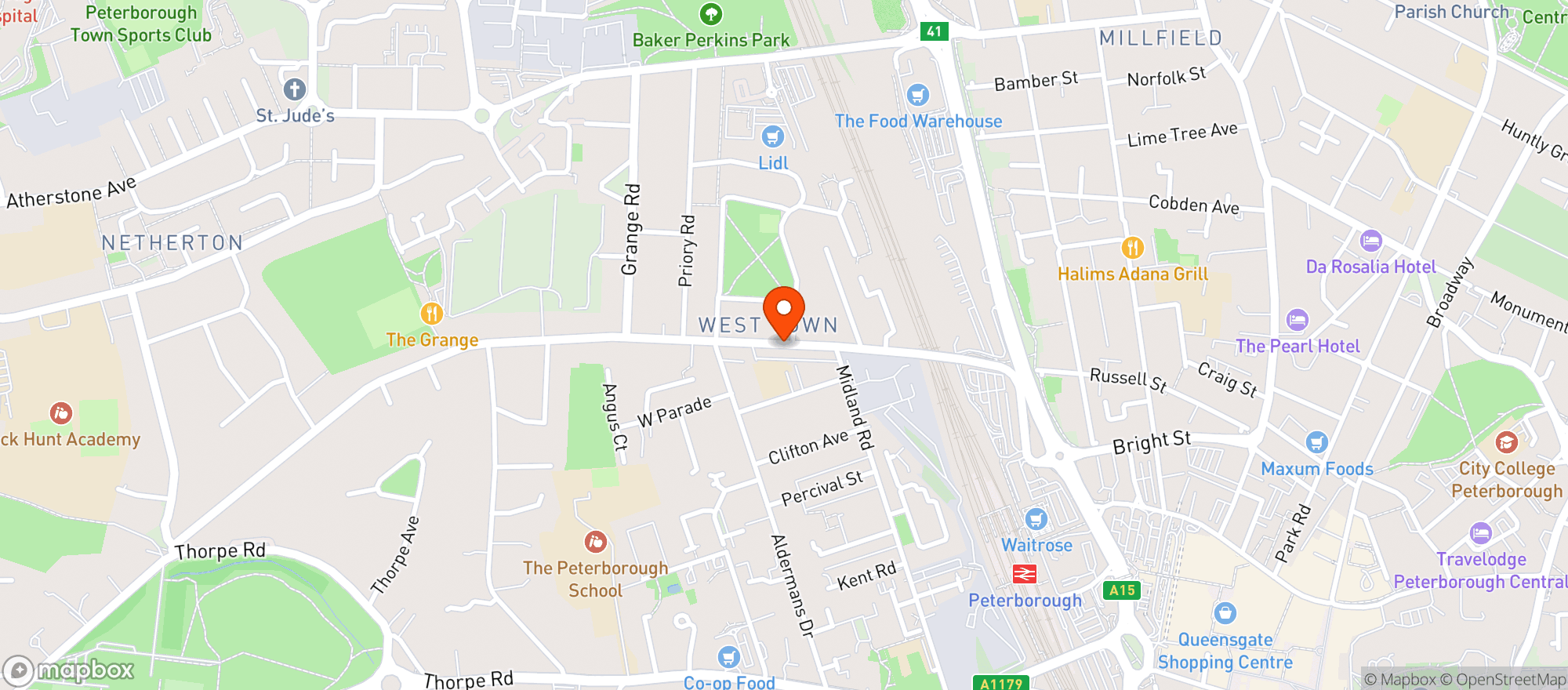 Map showing Waitrose & Partners