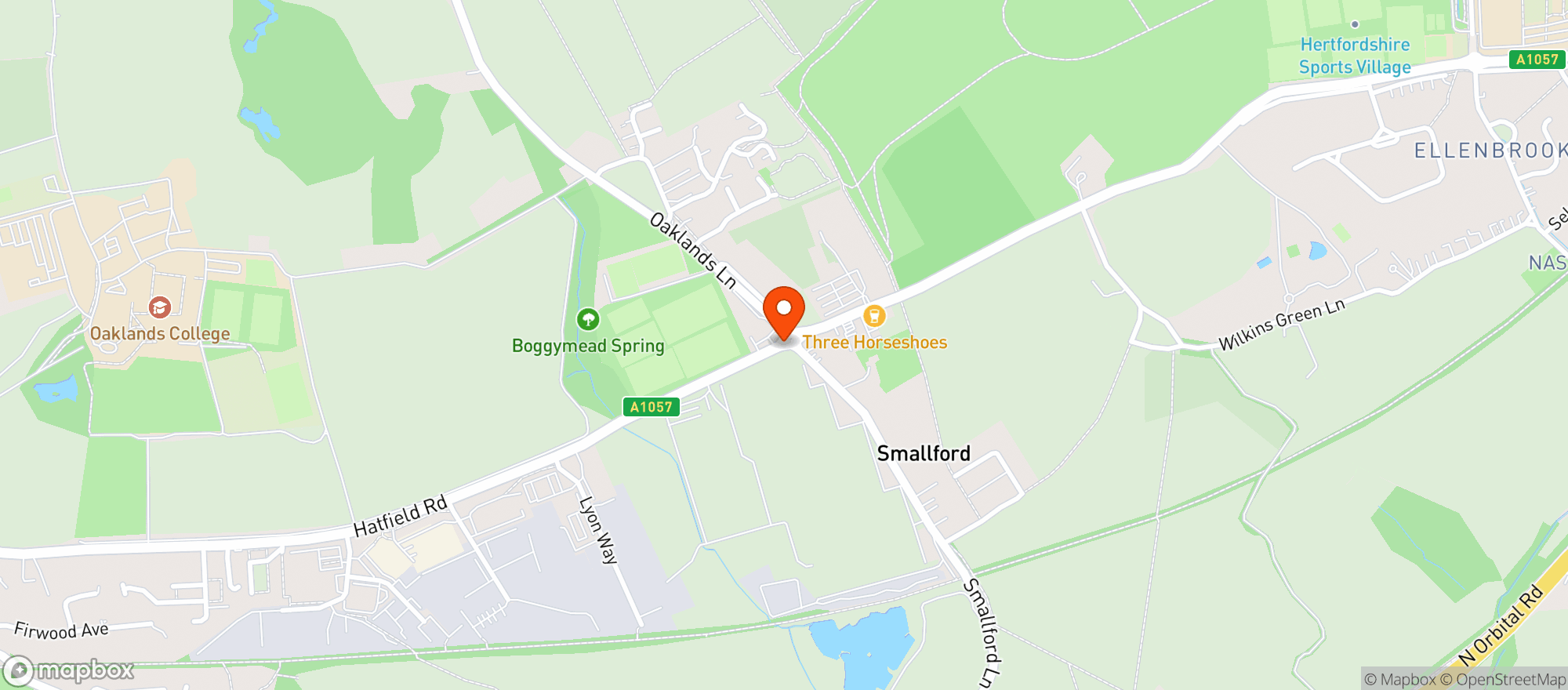 Map showing Smallford Farm Shop