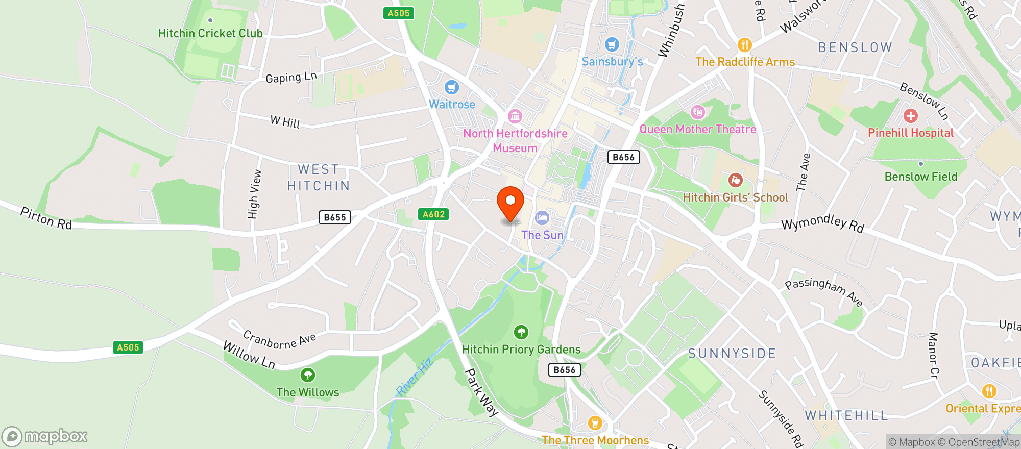 Map showing The Kite At Red Hart