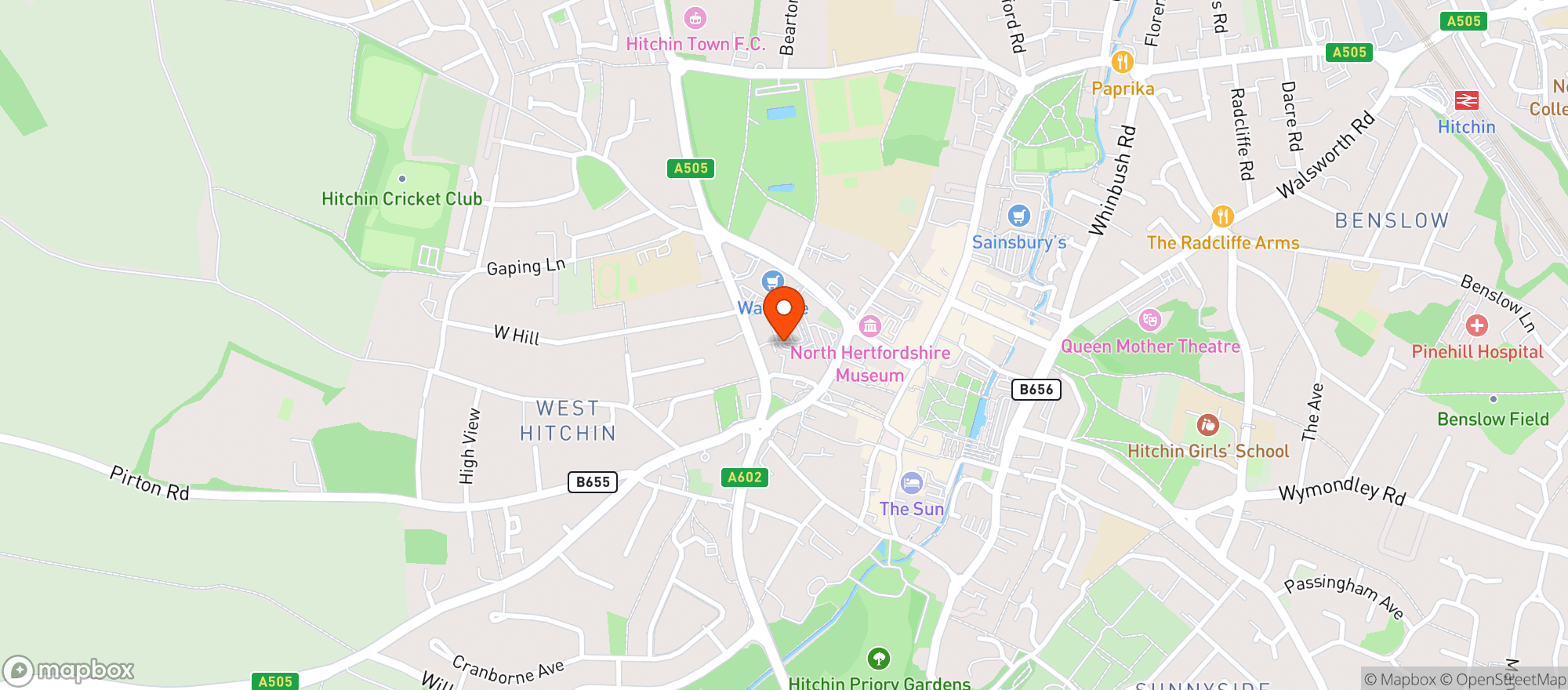 Map showing Waitrose & Partners