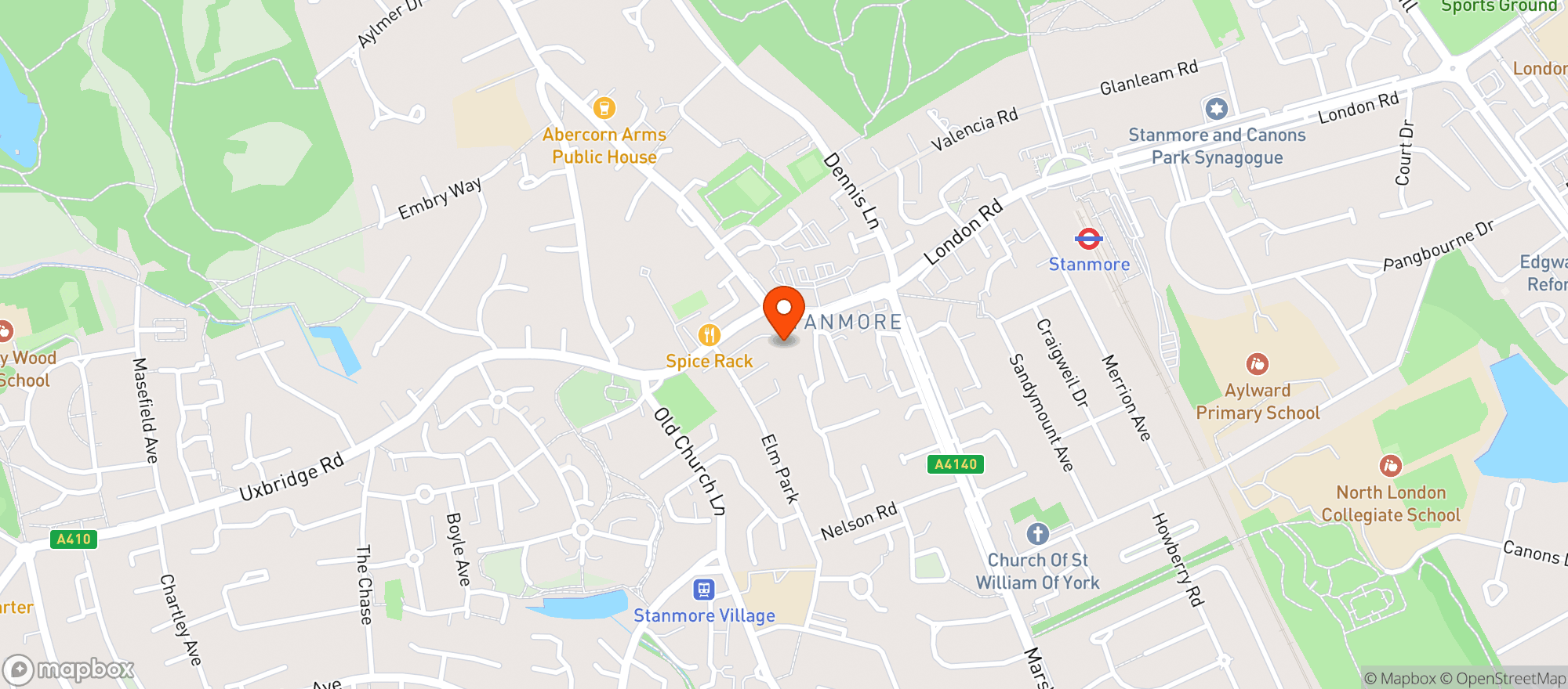 Map showing Sainsburys Stanmore