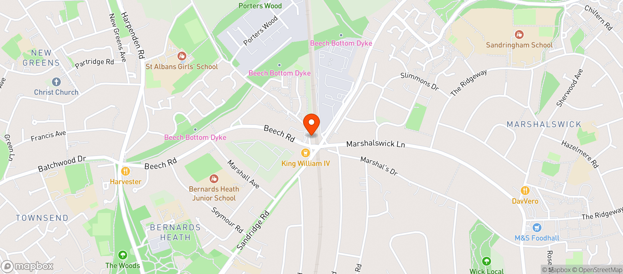 Map showing Majestic St Albans