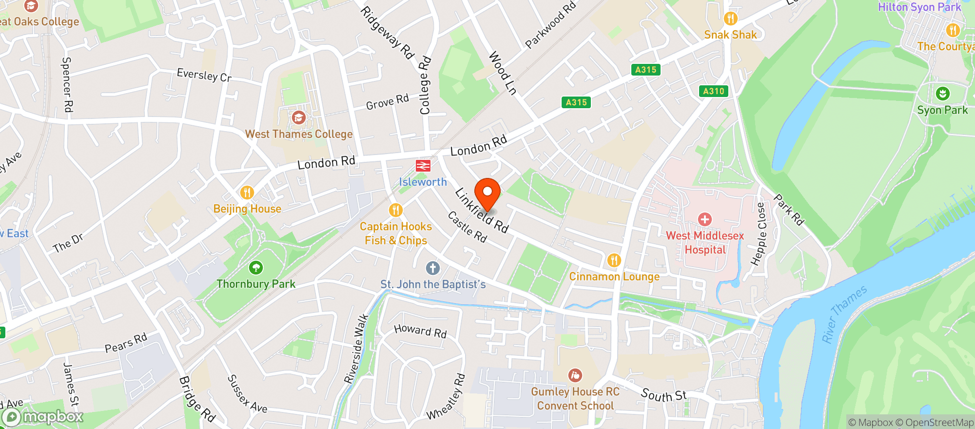 Map showing The Red Lion