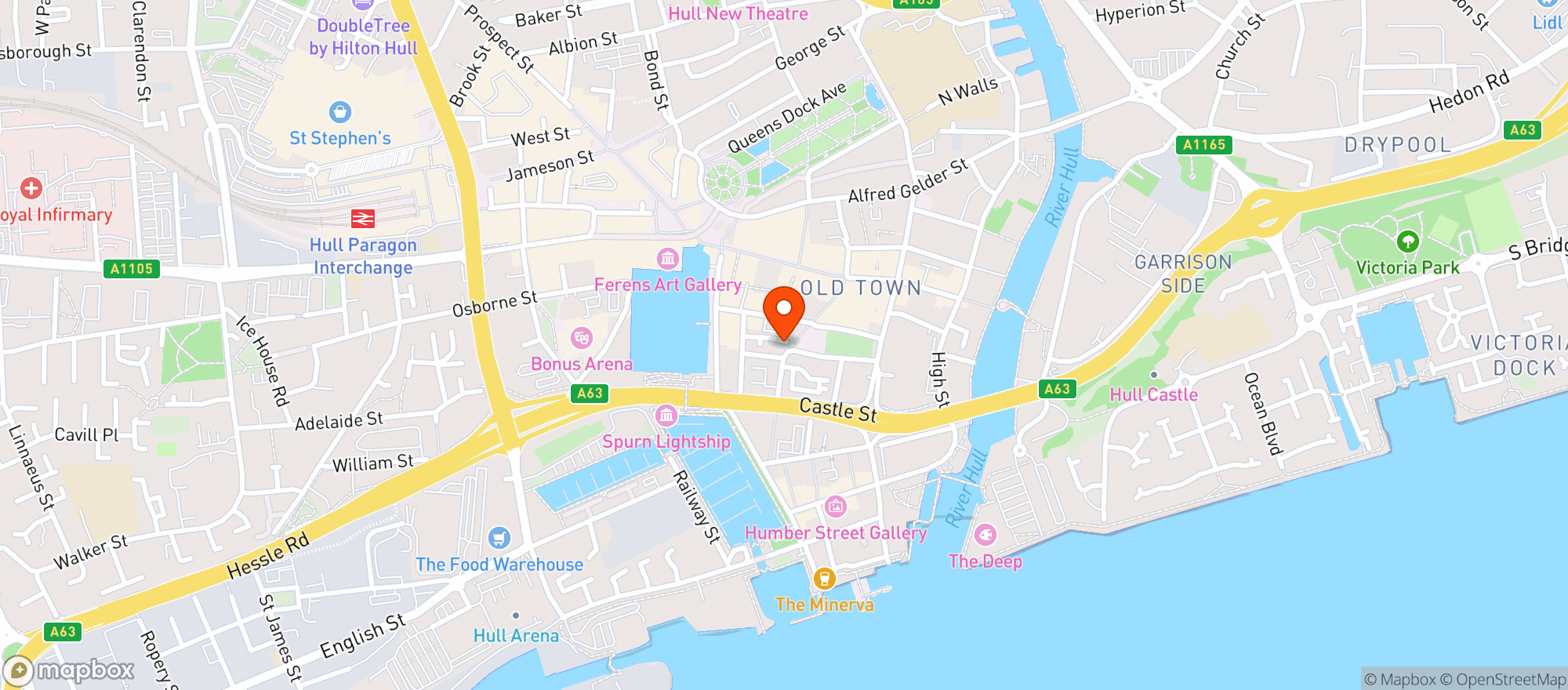 Map showing Hearth Restaurant & Bakery