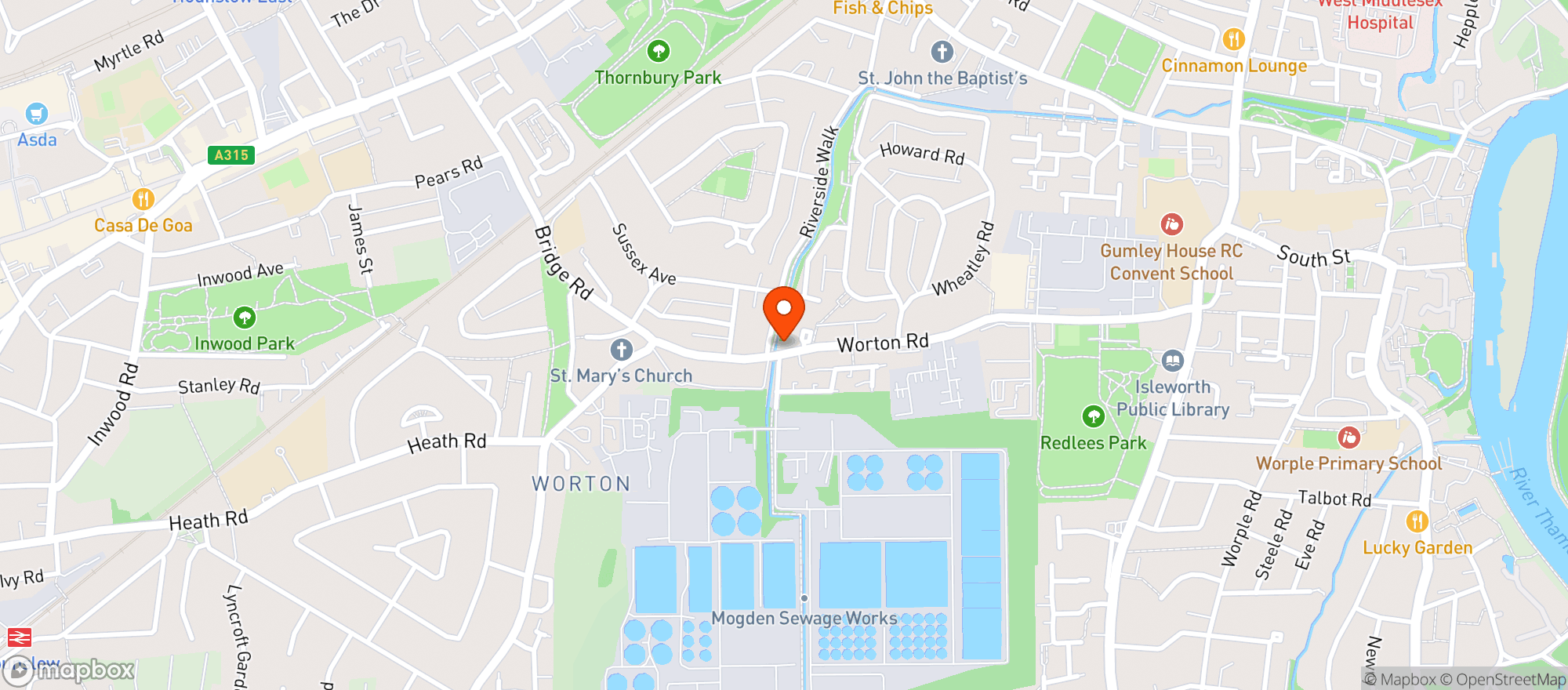 Map showing The Royal Oak Pub & Dining House