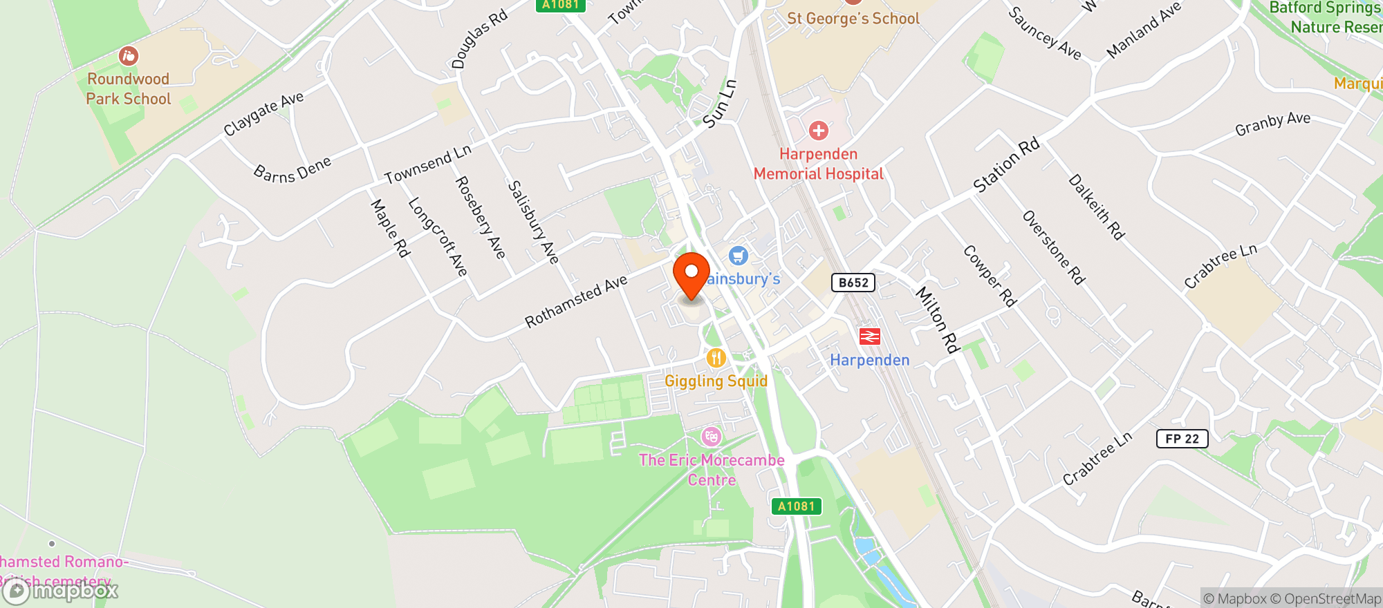 Map showing Waitrose & Partners