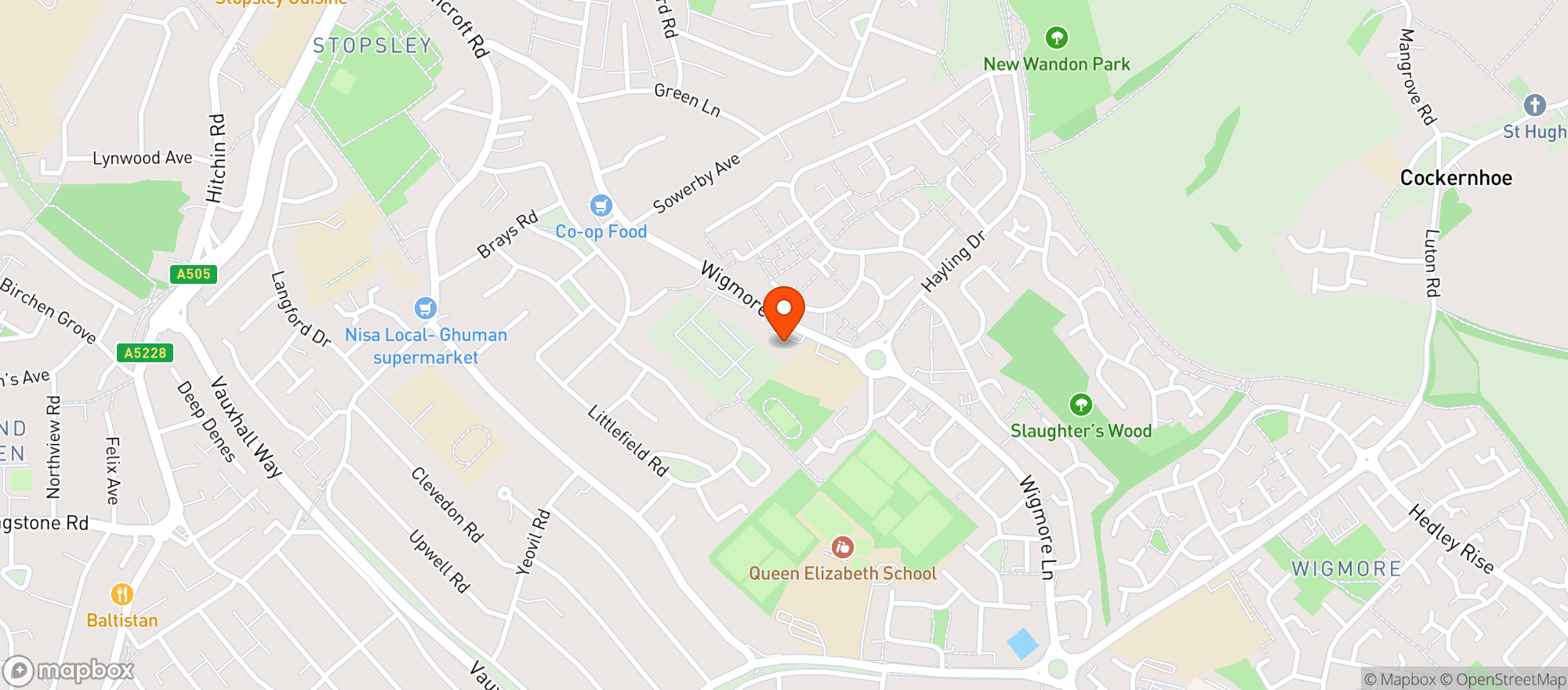 Map showing Wigmore Arms