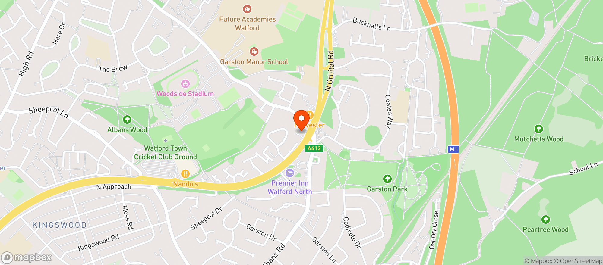 Map showing Harvester - Garston