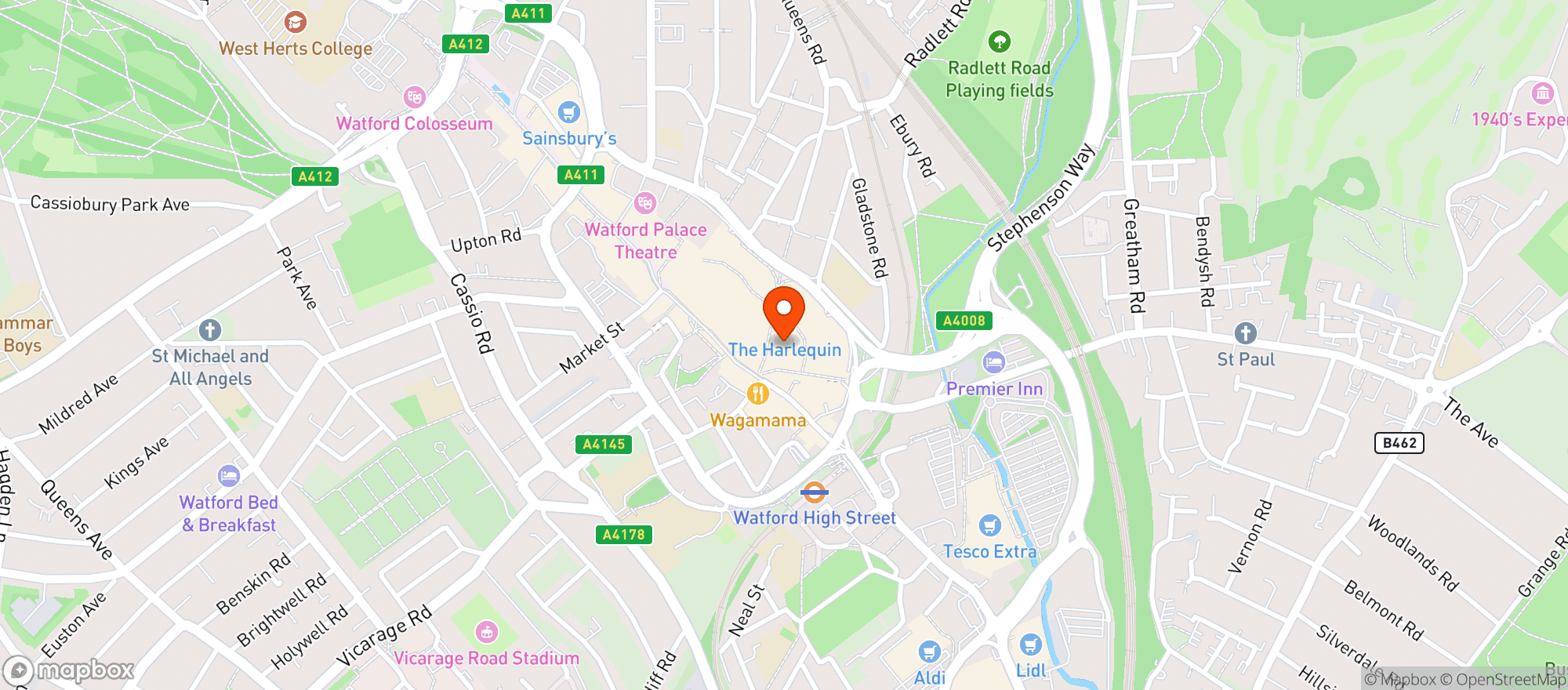 Map showing M&s