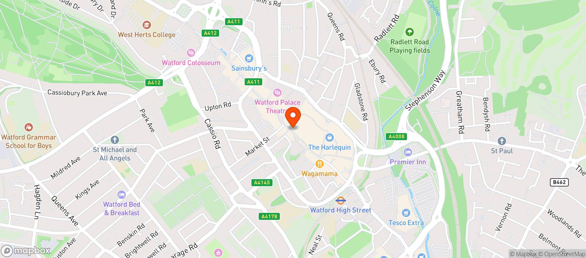 Map showing The Florist - Watford