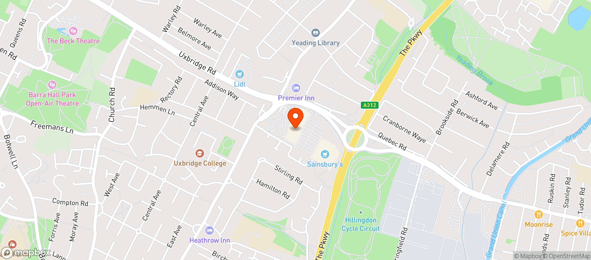 Map showing Sainsburys Hayes