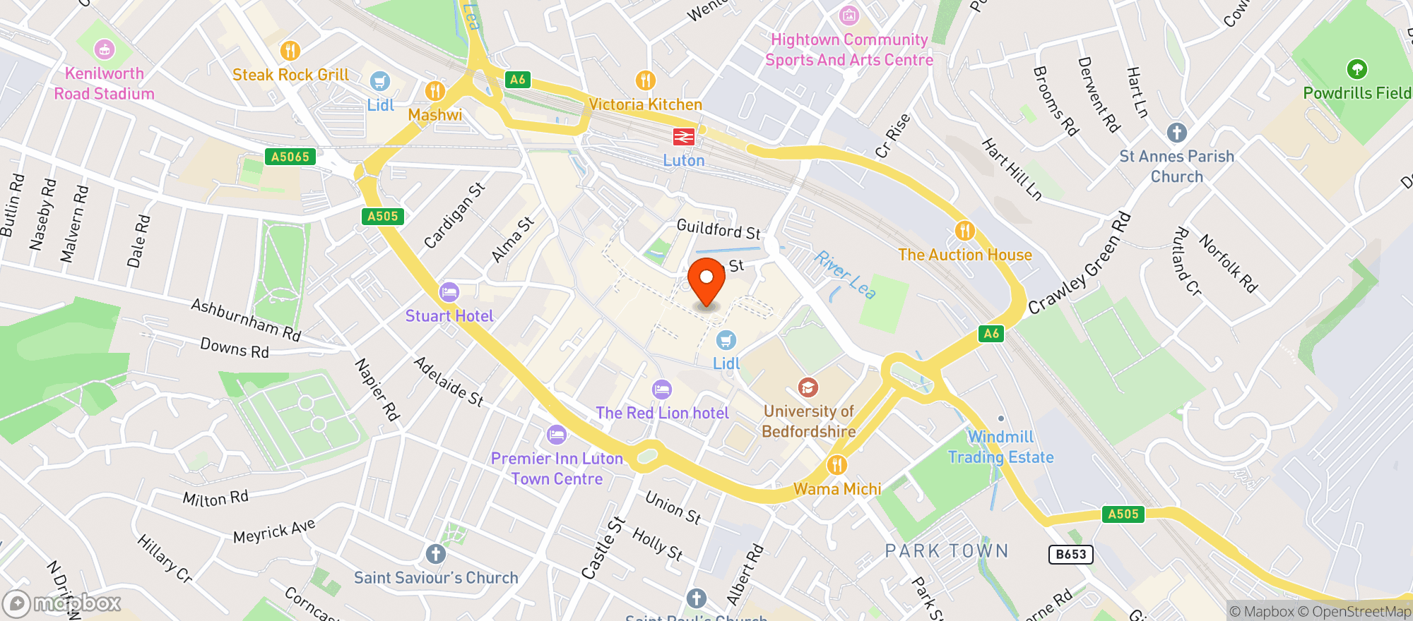 Map showing Tesco