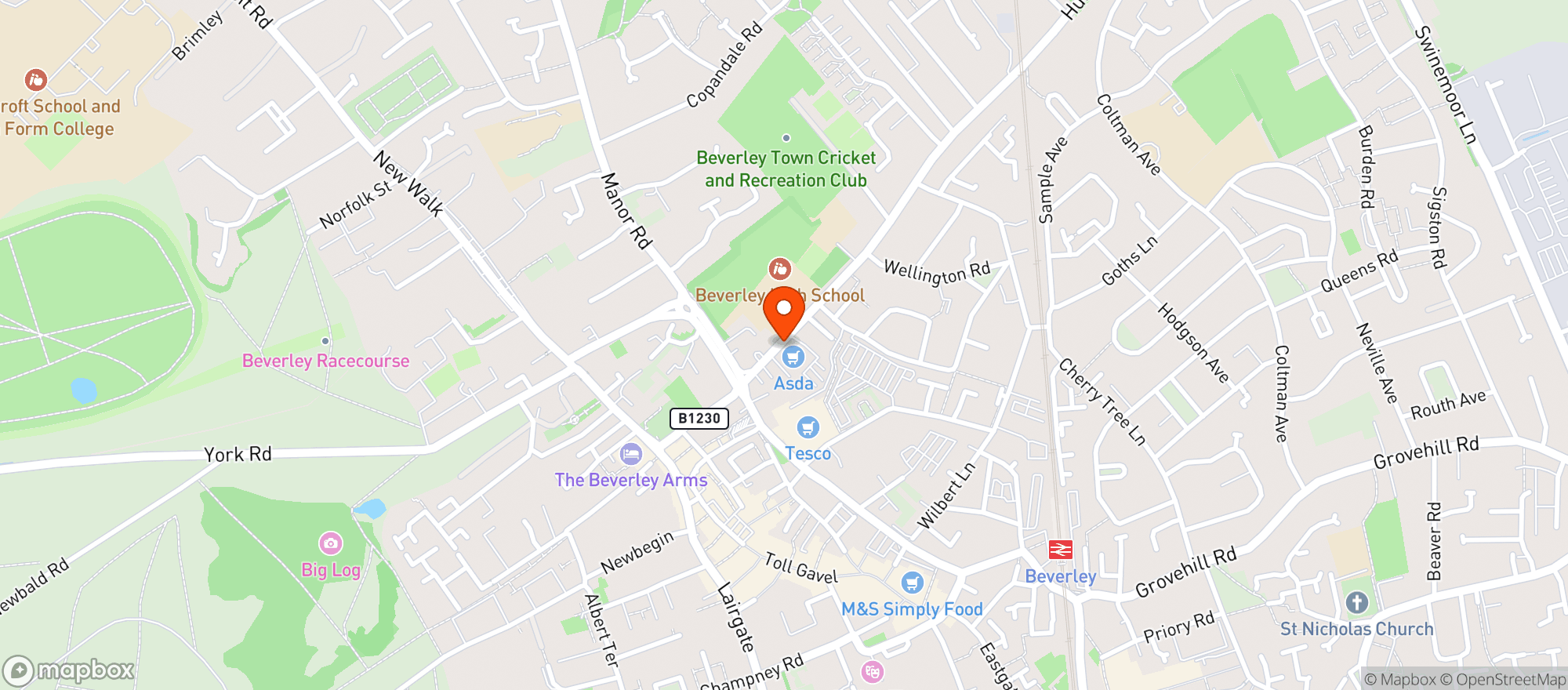 Map showing Majestic Beverley