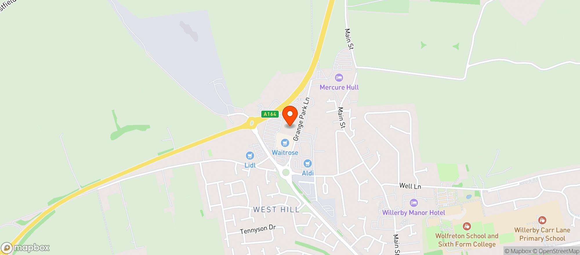 Map showing Waitrose Willerby