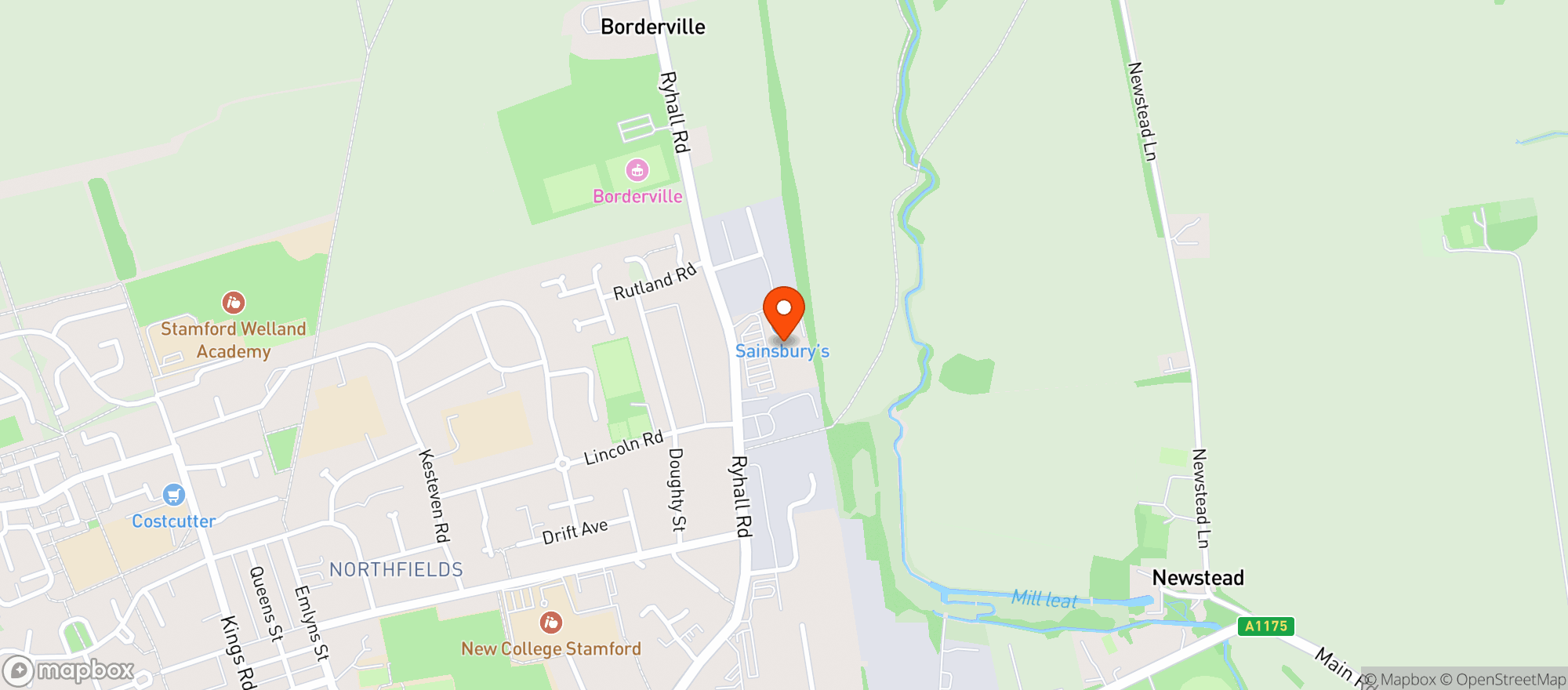 Map showing Sainsburys Stamford