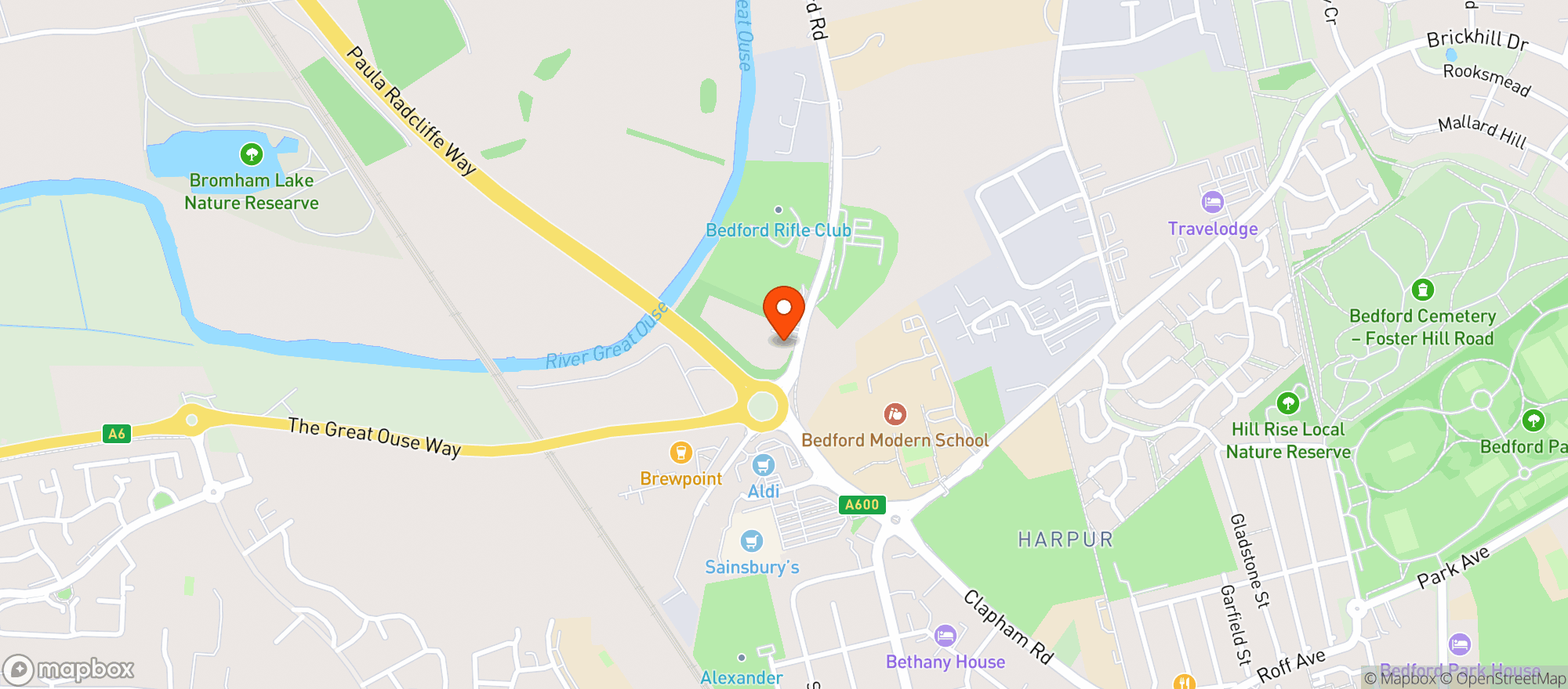 Map showing Sainsburys Fairfield Park