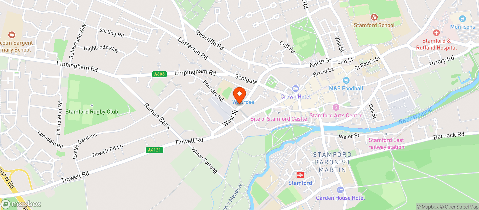 Map showing Waitrose Stamford