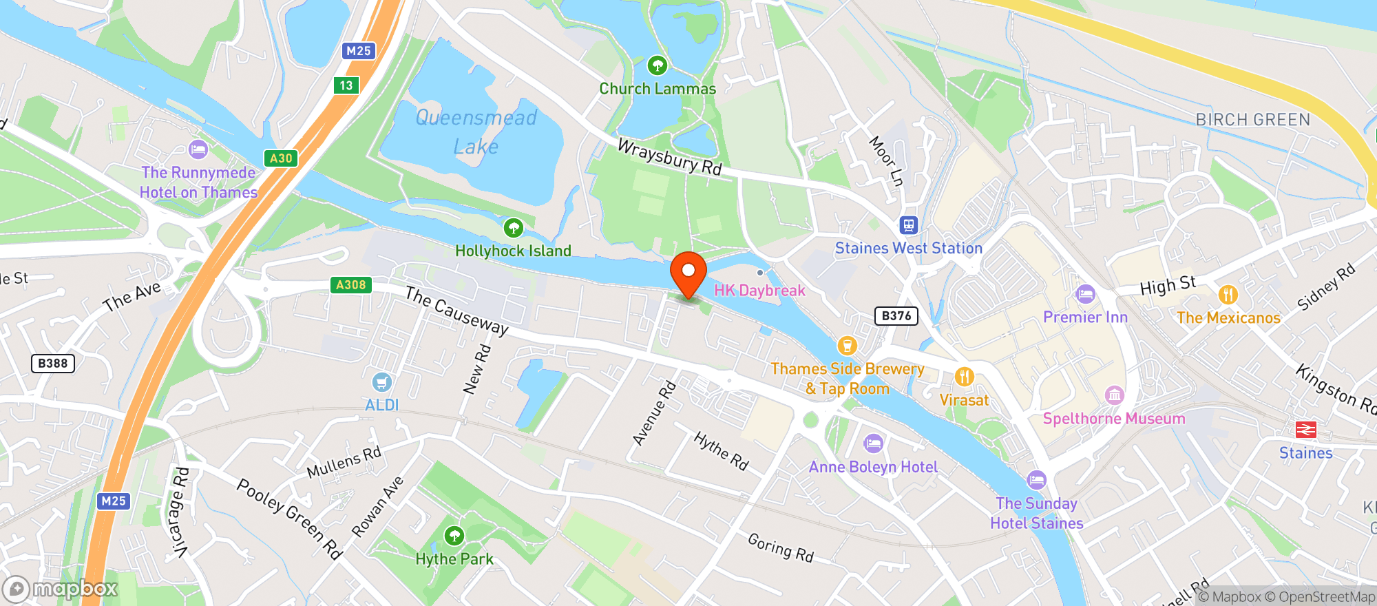 Map showing Sainsburys Staines