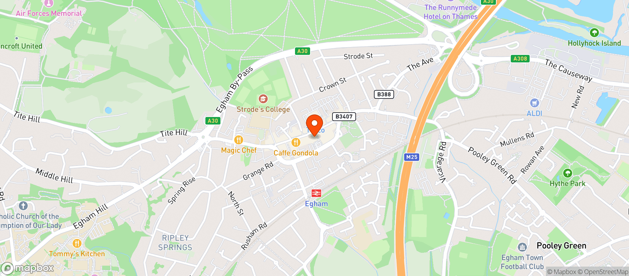 Map showing Waitrose Egham